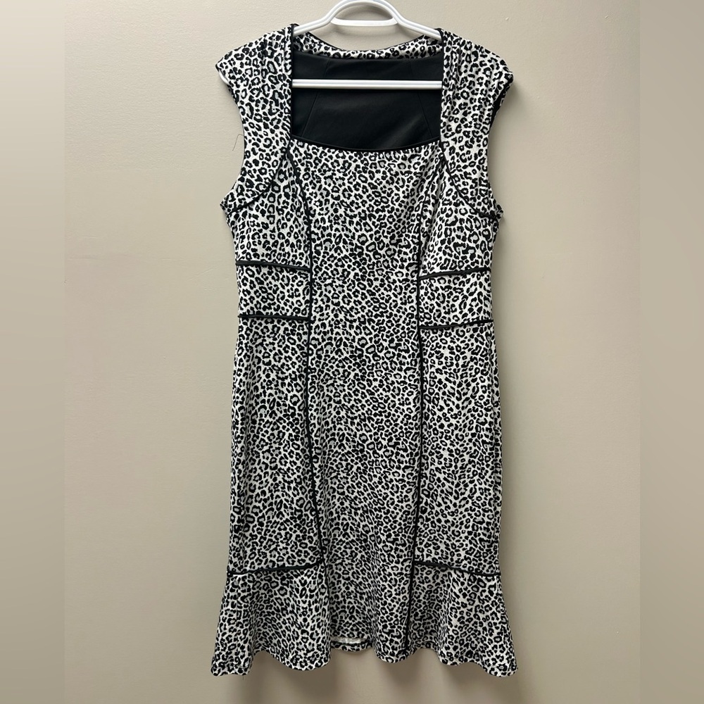 Women’s Black and White Midi Dalmatian Dress